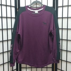 PINK Victoria Secret purple long sleeve graphic sweater top size Small petite